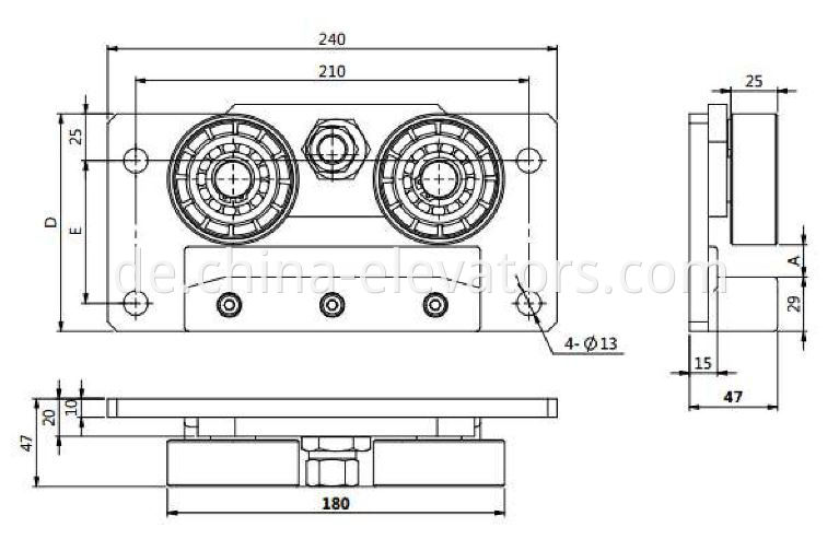 Car Guide Shoe for Home Elevators 10mm 16mm 